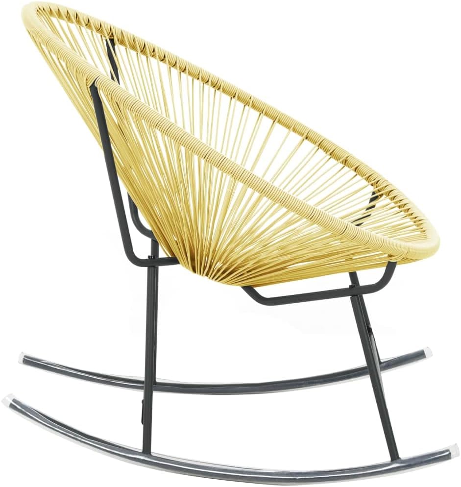 vidaXL Poly Rattan Powder-Coated Steel Standard Acapulco Chair in Beige