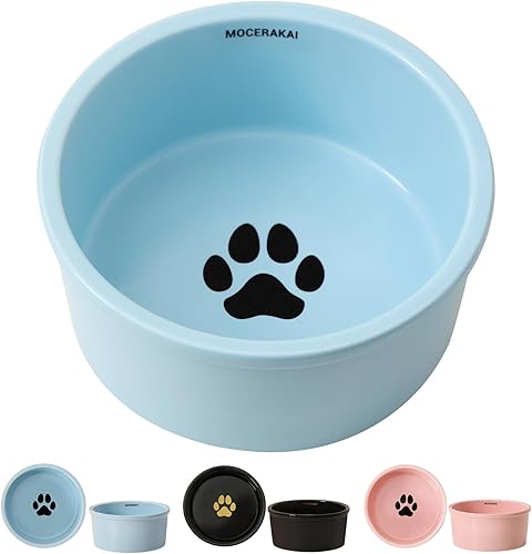 Tazón de cerámica para mascotas de 44 onzas para perros y gatos, cuencos antideslizantes con peso para perros y agua, cuencos duraderos para