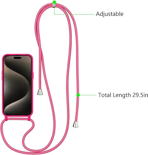 Miniatura 93 de ZTOFERA Funda para iPhone 13 Pro con correa, funda cruzada para teléfono con cordón ajustable para el cuello para el hombro, silicona suave a prueba