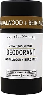 Sandalwood & Bergamot Natural Deodorant – Aluminum-Free, Baking Soda-Free Stick, Sensitive Skin Formula with Activated Charcoal – 3 oz, For Men, Women, Teens - Made in USA