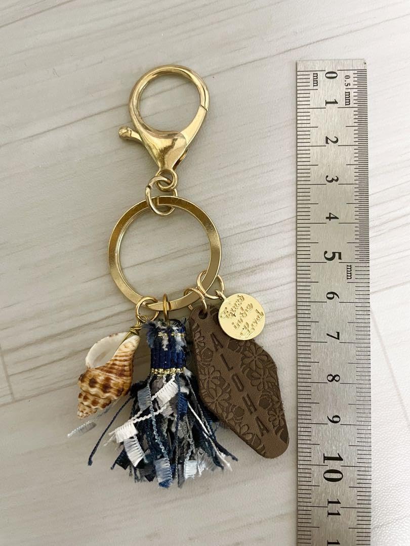 タッセル デニム キーホルダー 354 ハンドメイド タッセルキーホルダー