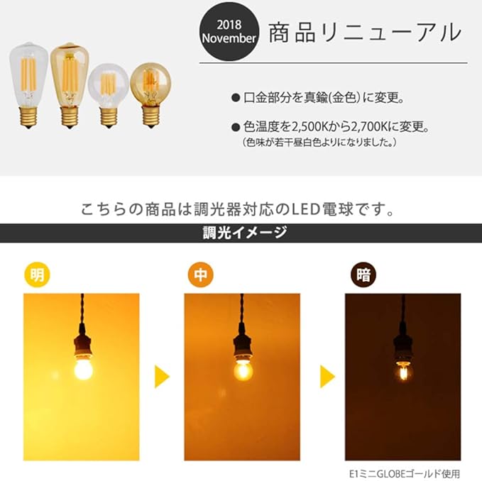 調光器対応 エジソンバルブ Led電球 E17 ミニglobeクリア 100v 3w 30w相当 電球色 2700k エジソン電球 エジソン バルブ Led電球 通販 Amazon