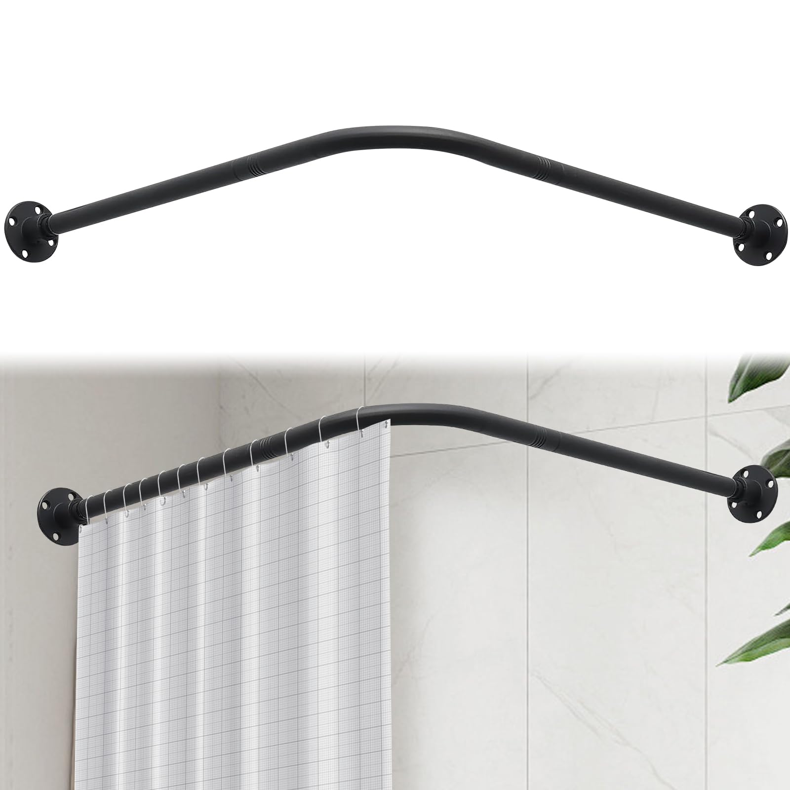 Barra Cortina Ducha Esquinera en Forma de L de 68-98 cm x 68-98 cm,Acero Inoxidable sin Flacidez,Barra de Cortina Curvada Ajustable de 90 Grados Para Baño,Para Baño Tienda De Ropa,Espacio Privado