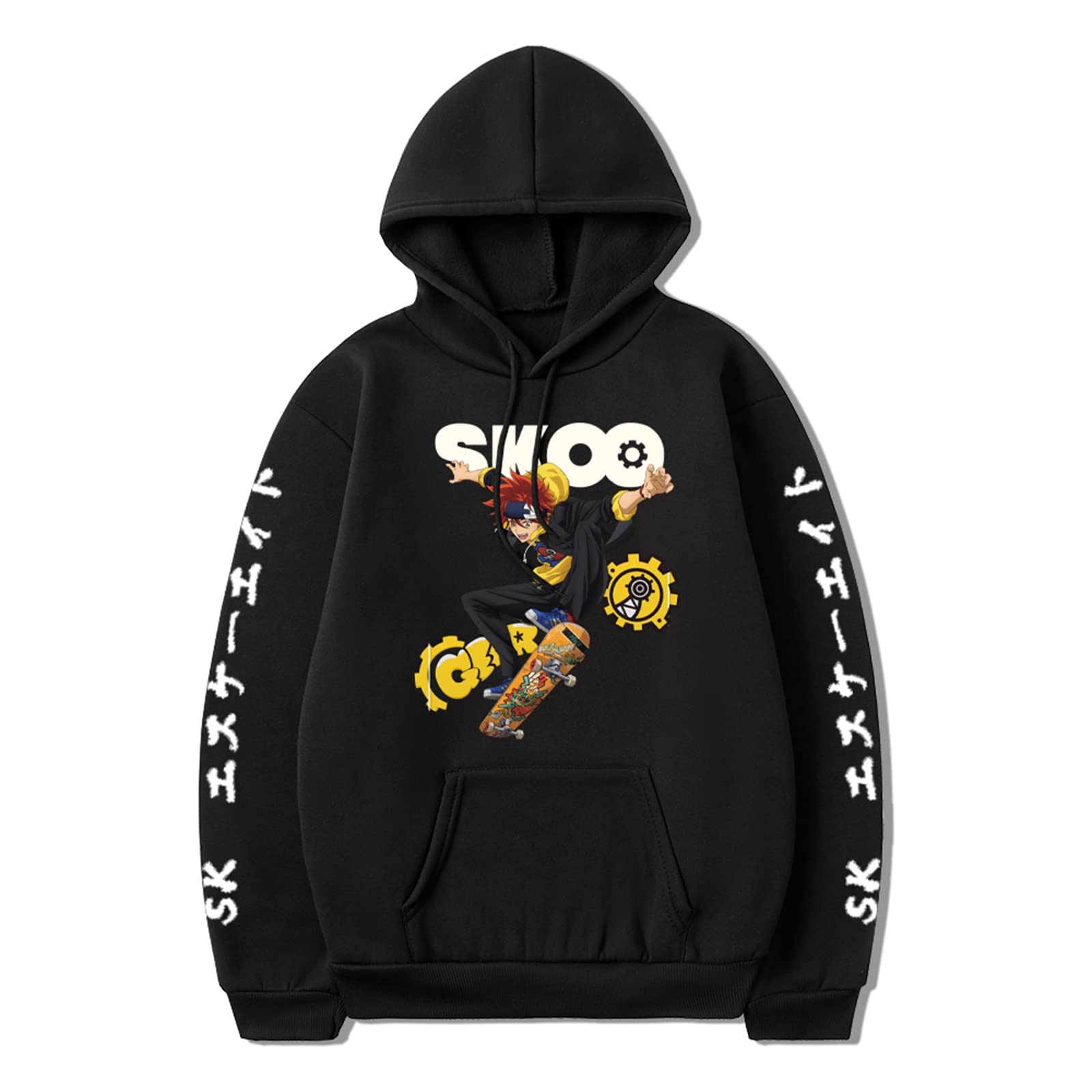 Keephen Men's Black B Sk8 The Infinity Reki Kyan Hoodie Adult Sk8 Reki Cosplay Costume Long Sleeve Anime Sweatshirt Pullover