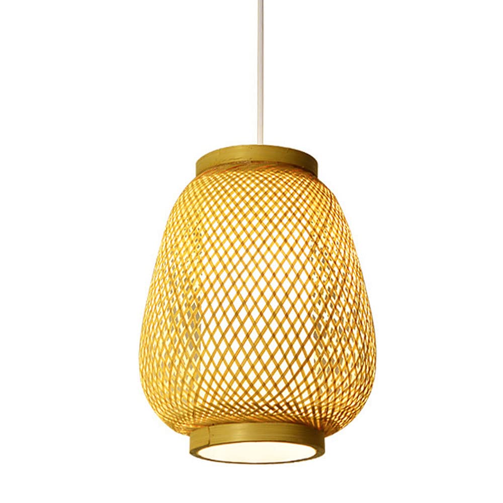 Oświetlenie Lampa wisząca z naturalnego materiału bambusowego, lampa wisząca w stylu japońskim, 1 opakowanie tradycyjnych opraw sufitowych