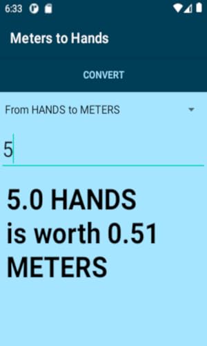Meters to Hands Conversion Calculator