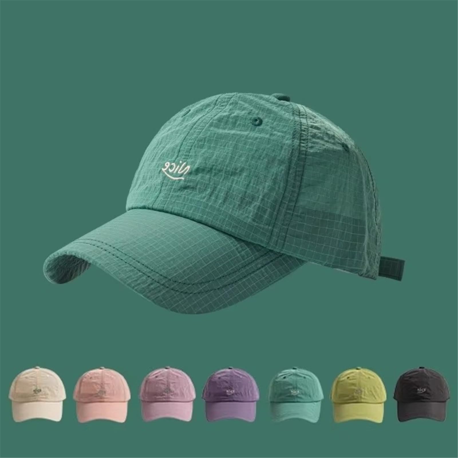 Casquette Homme De Soleil Fine À Carreaux pour Hommes Et Femmes, Baseball Respirante Séchage Rapide, Réglable avec Lettres Brodées, Sport Course Pied