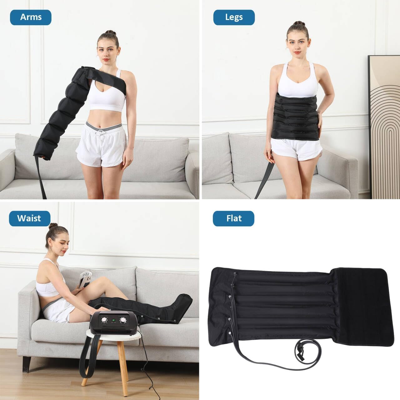 Pressoterapia Professionale Per Casa, Gambali Pressoterapia Linfodrenaggio 6 Camere, Massaggiatore Per Gambe Addome E Braccia, Apparecchio Completo Per Rilassamento Total Body