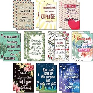 20 Pieces Floral Inspirational Notebooks Small Pocket Notepads Mini Cute Motivational Journal Dairy Notebook Positive Inspiring Notebook for Office School Home Travel Supplies, 10 Styles