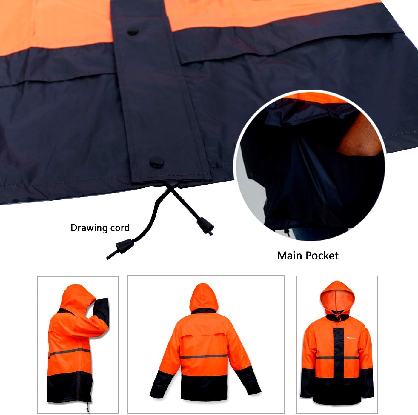 Rain Gear for Men Women Waterproof Lightweight Rain Suits Hood Rain Jacket and Rain Pants for Outdoor - Image 4