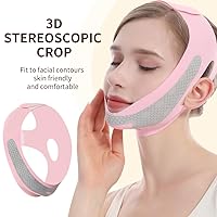 Vista 2 de Máscara de elevación de línea V de grafeno, cinturón de elevación facial para dormir, correas de elevación ajustables, reductor de barbilla doble