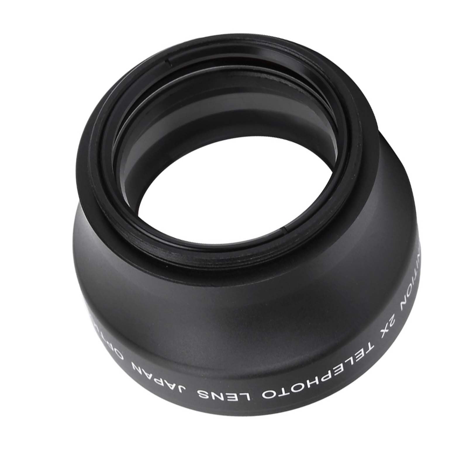 Convertisseur de Téléobjectif Haute Définition, Grossissement 2X, Caméra à Monture 37mm, Alliage D'aluminium Noir