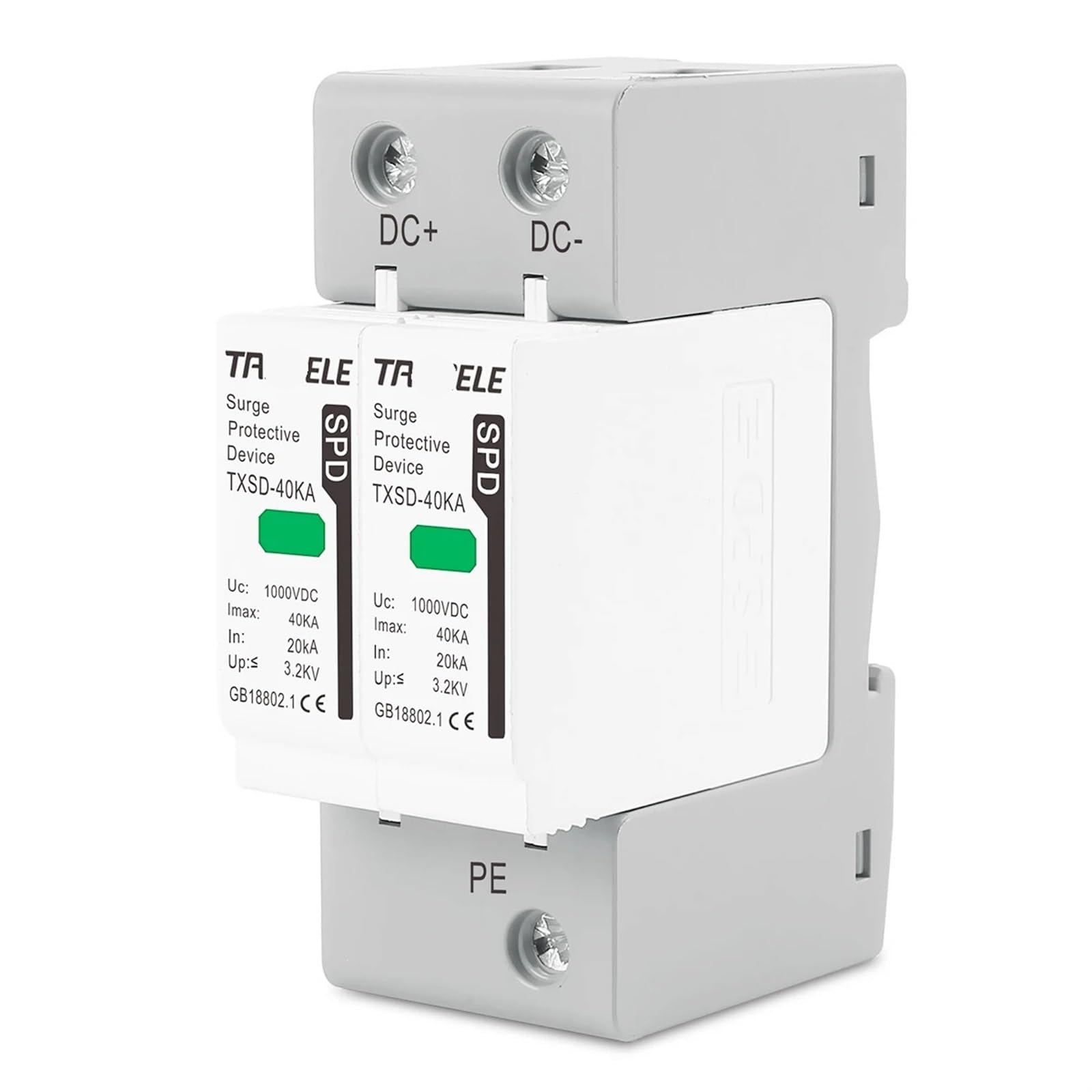 Urządzenie przeciwprzepięciowe DC SPD 600V 800V 1000V 2P 20KA 40KA 60KA Solar PV ochrona napięcia odgromnik(60KA,DC1000V)