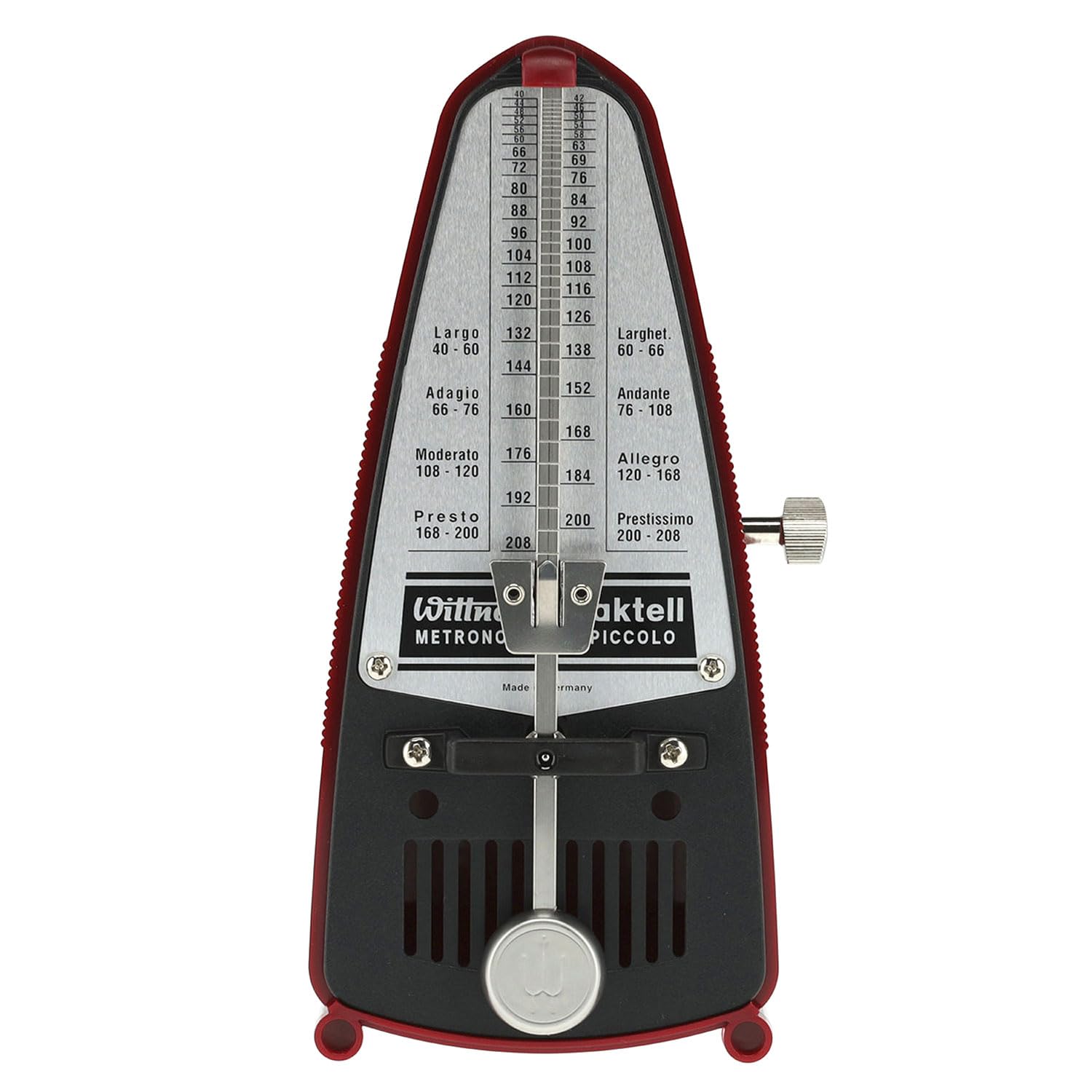 Wittner - Metronomo meccanico 834 Taktell Piccolo rosso con incisione personalizzata