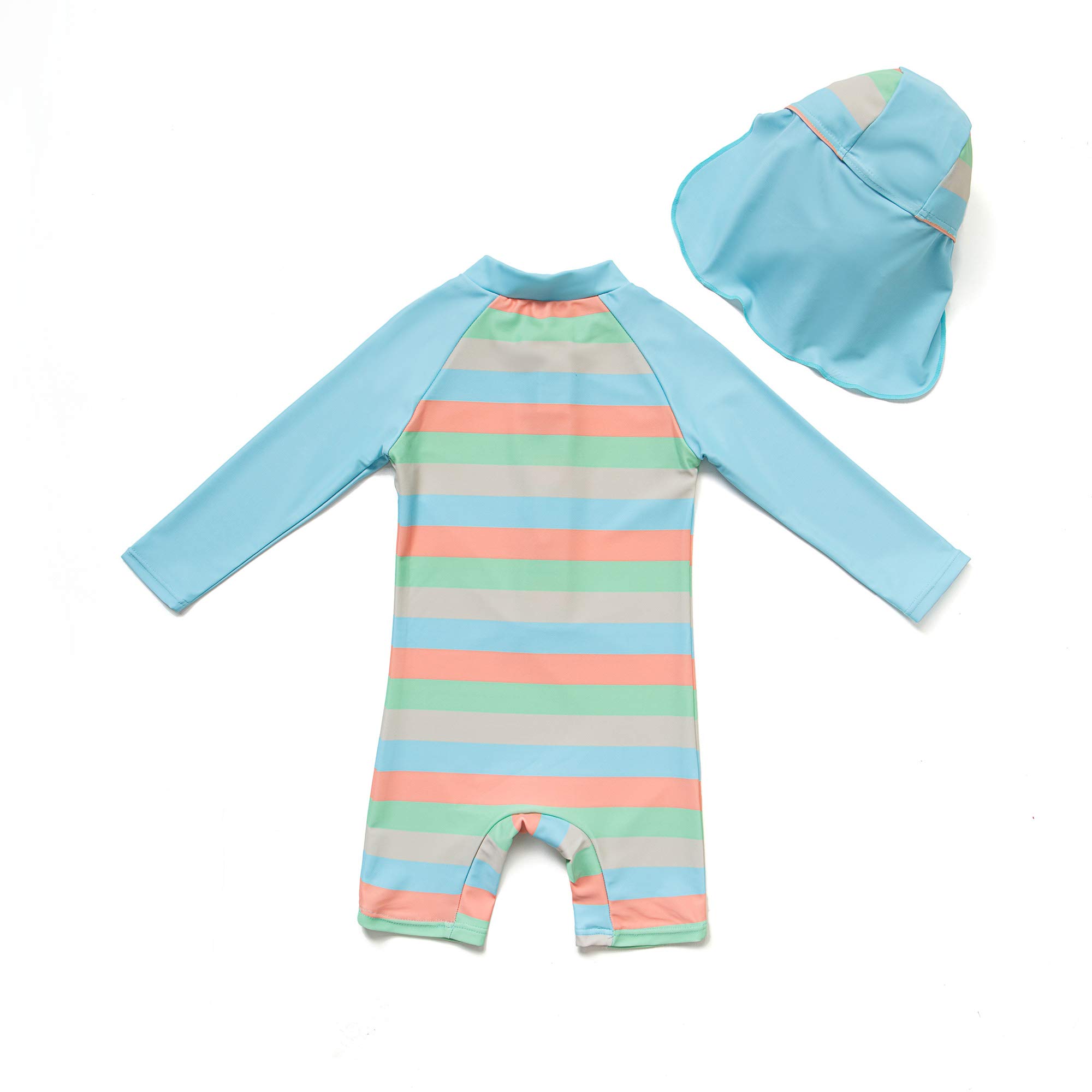 BONVERANO Baby Boys Swimsuit/Sunsuit UPF 50+ Sun Protection One Pieces Swimwear with Sun Hat