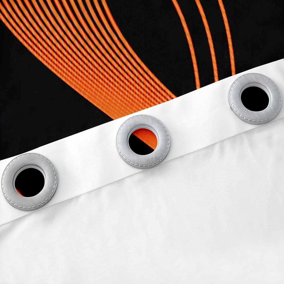 Feelyou Stripes Lines Darkening Drapes Kids Abstract Art Curtains Boys Girls Room Decor Ombre Orange Black Blackout Curtains Stripes Geometric Window Treatments (2 Panels, 38 x 45 Inch)