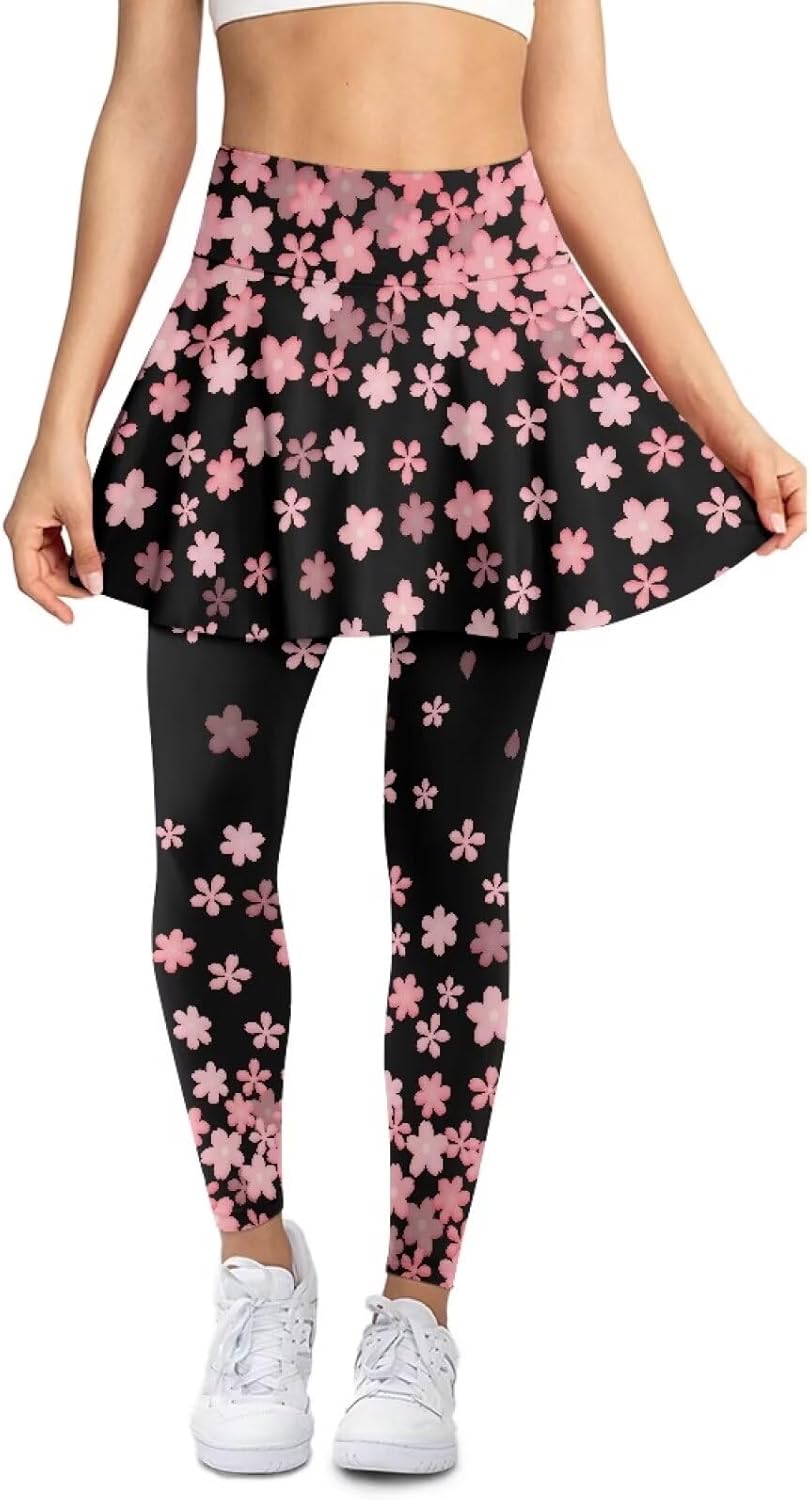 Short Skirt with Leggings for Women Casual Athletic Tennis Golf Pickleball Sports Skirted Legging with Pocket XS-3XL