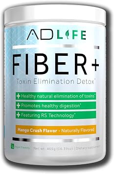Project AD Fiber+ Vegan Fiber Supplement Powder, Supports Gut Health and Digestive Regularity Mango, 16.4 oz