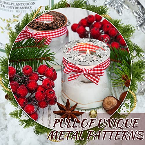 2 Pieces Candle Toppers Scented Candles Cover Leaf Pine Candle Topper Lids Candle Accessories Shades Sleeves To Burn Evenly For Jar Candles For Christmas Jar Candles Party Favor (Chic Style) #TOP4