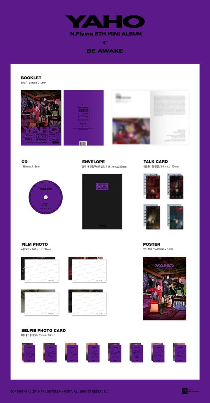 N.Flying Yaho/夜好 6th Mini Album 2 Ver SET CD+80p Booklet+1p Talk Card+4p Film Photo SET+1p Selfie PhotoCard+Tracking Kpop Sealed