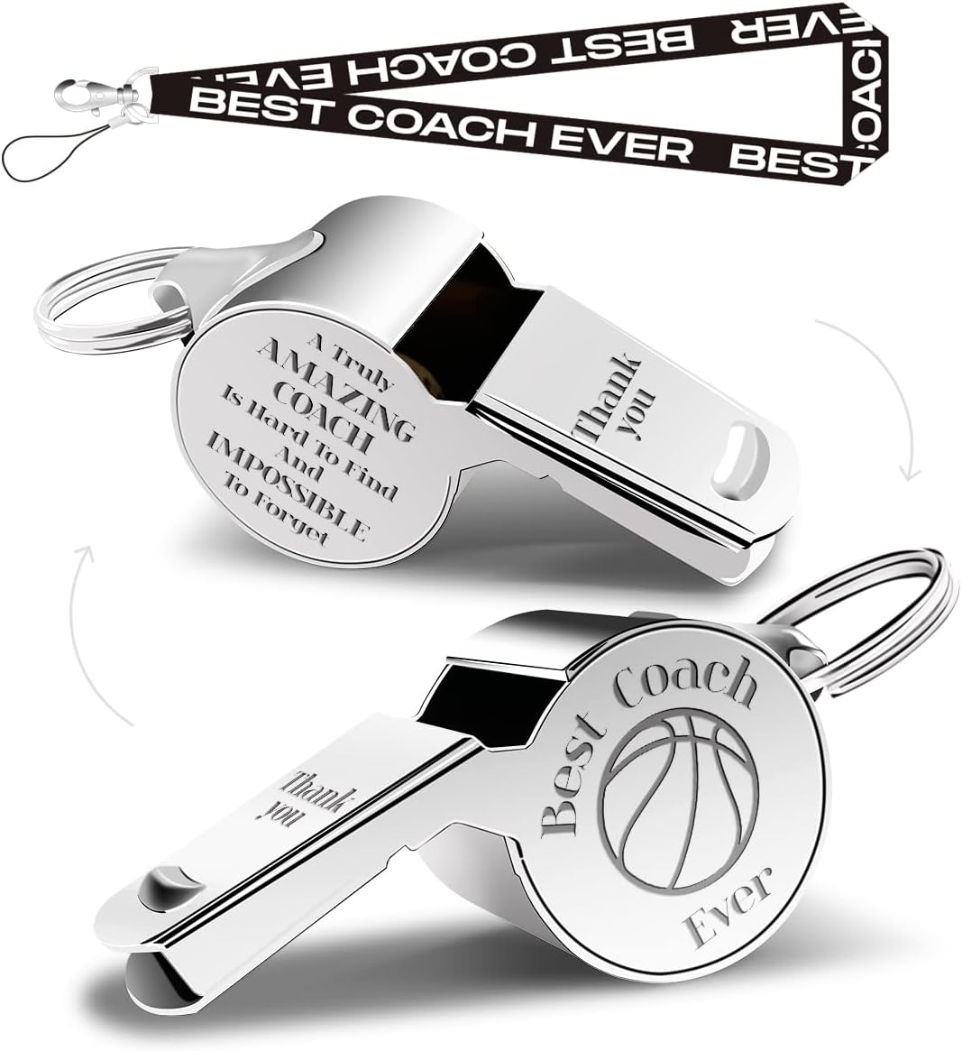 Whistle for Coaches Whistles, Sports Coach Gifts for Men Teacher Lanyard