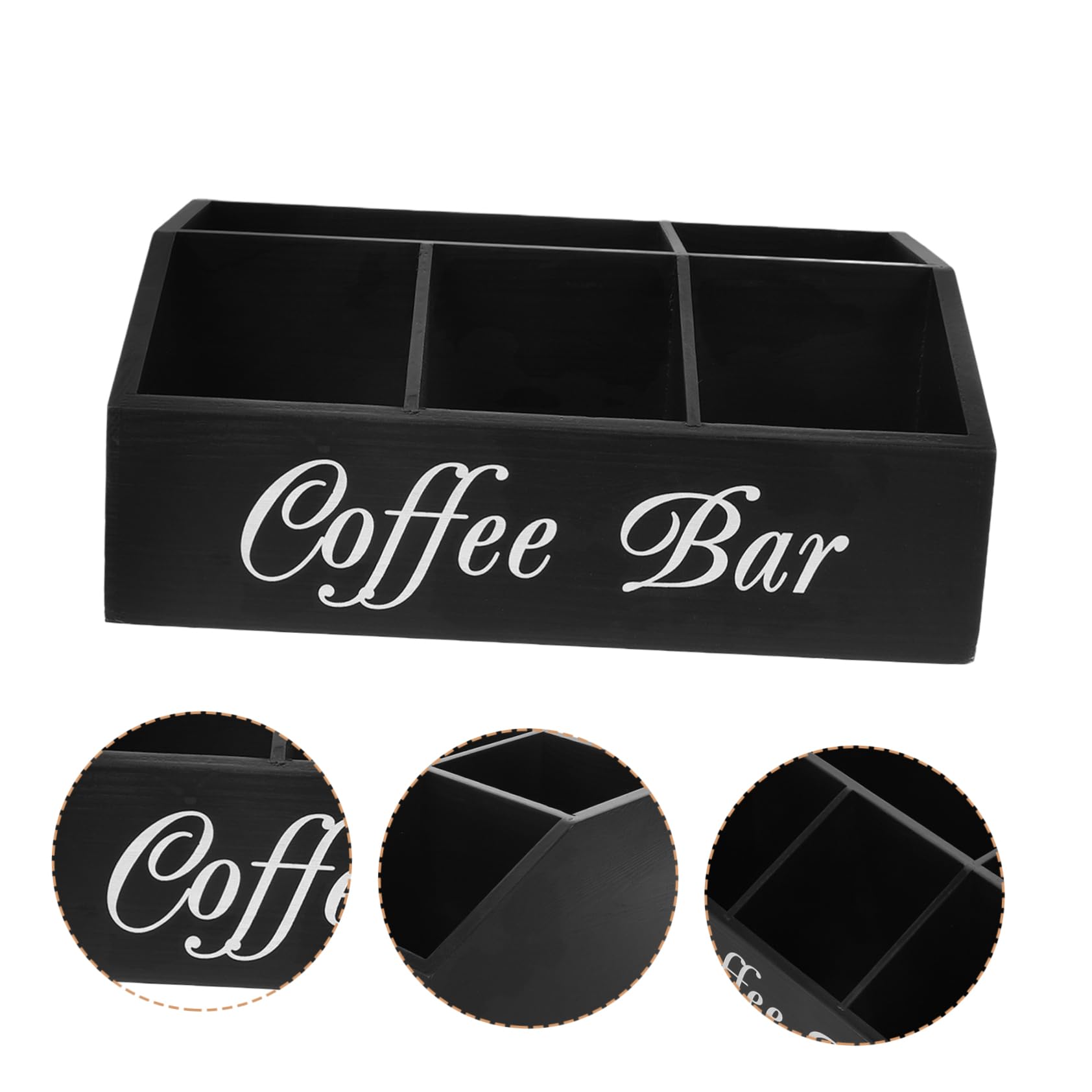 Kaffeestation-organizer Aus Holz Kaffeebar-organizer Mit Fächern Aufbewahrungsbox Für Kaffeezubehör Multifunktionale Kaffeestation Arbeitsplatte