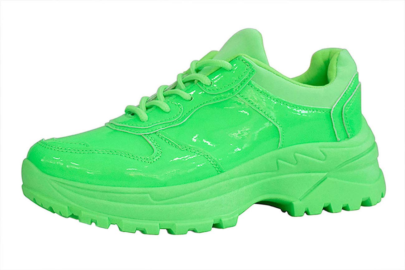 neon chunky sneakers