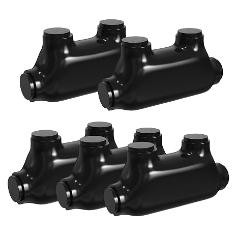 RVBOATPAT Insulated Inline Splice Connector 2/0-6 Gauge Wire Connectors Aluminum to Copper Wire Connectors 3/16 Slotted Allen Hex Insulated Cable Connectors - 5 Pack