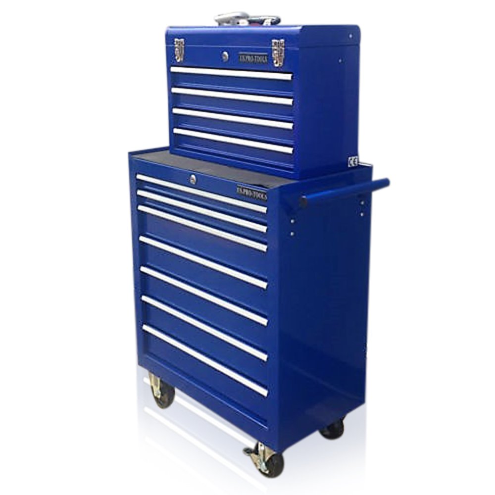 US PRO Blue Tools - Cassettiera in acciaio a 11 cassetti