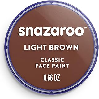 Snazaroo - Pintura facial y corporal, 18 ml, color marrón claro, profesional a base de agua, pastilla de aquacolor individual para adultos, niños y efectos especiales
