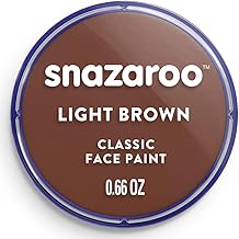 Snazaroo - Pintura facial y corporal, 18 ml, color marrón claro, profesional a base de agua, pastilla de aquacolor individual para adultos, niños y efectos especiales