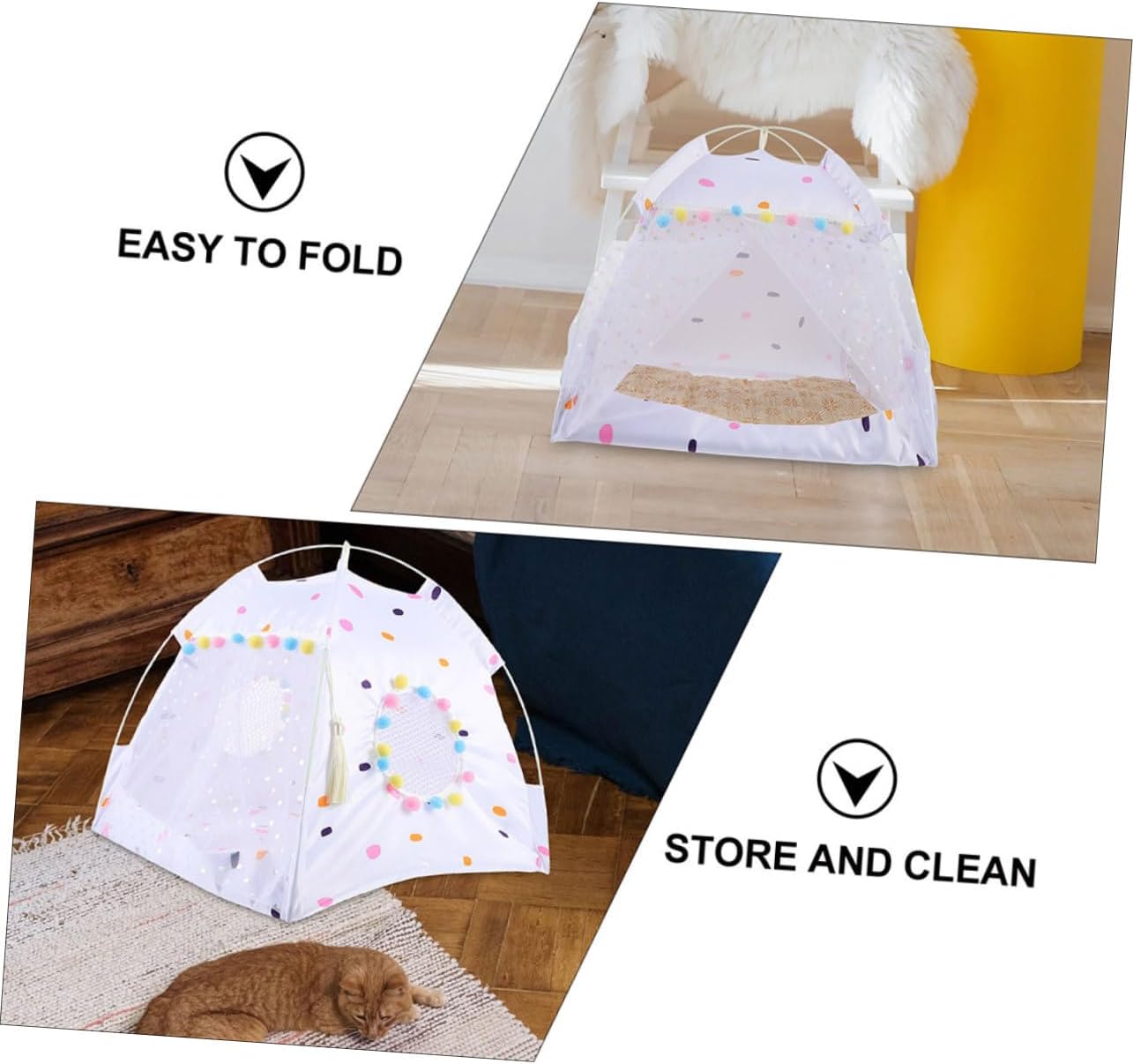 Machine Washable PET Tent for Small Dogs and Cats Breathable and Comfortable Indoor/Outdoor Dog Cat Sleeping Tent Removable Cover Portable PET Shelter