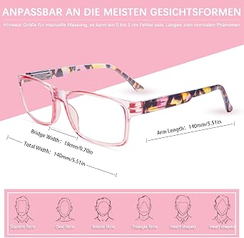 6 Pack Women's Reading Glasses Blue Light Filter Glasses Computer Glasses with Spring Hinges Anti-Glare Reading Aid