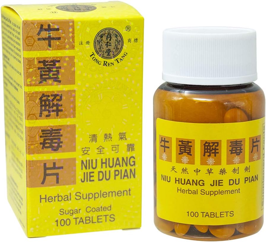 Solstice Medicine Company Tong Ren Tang NIU Huang Jie Du Pian, 100 Tablets