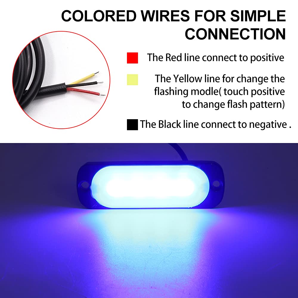 Faro stroboscopico LED blu 12V Segnale di avvertimento