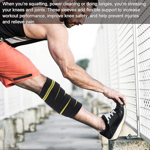 Miniatura 4 de Rodilleras de compresión elástica transpirable para rodilla vendaje de compresión para aliviar el dolor, bandas de soporte para hombres y mujeres,