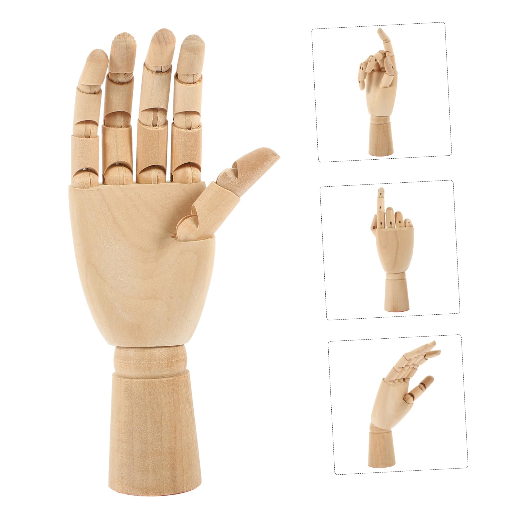 Amosfun 3pièces Modèle De Main Bois Articulé pour Dessin Mannequin Flexible à Doigts Réglables pour Art Décoration Main Droite Outil Esquisse pour Créativité Et Apprentissage