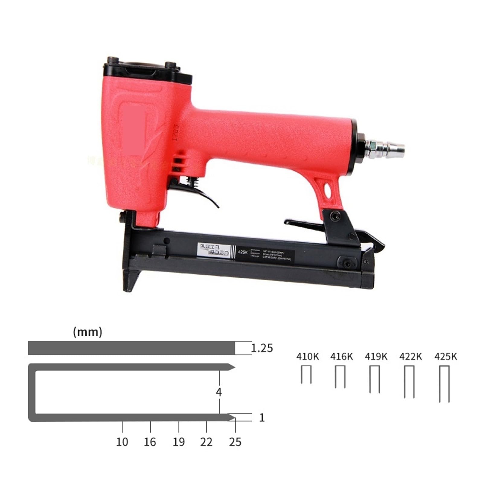 Pistolet do Gwoździ, Pneumatyczny Pistolet Do Gwoździowania 425K Do Obróbki Drewna Meble Tkane Z Żelaza Rura Aluminiowa Wąski Zszywacz W Kształcie Litery U(425K gun with pin)