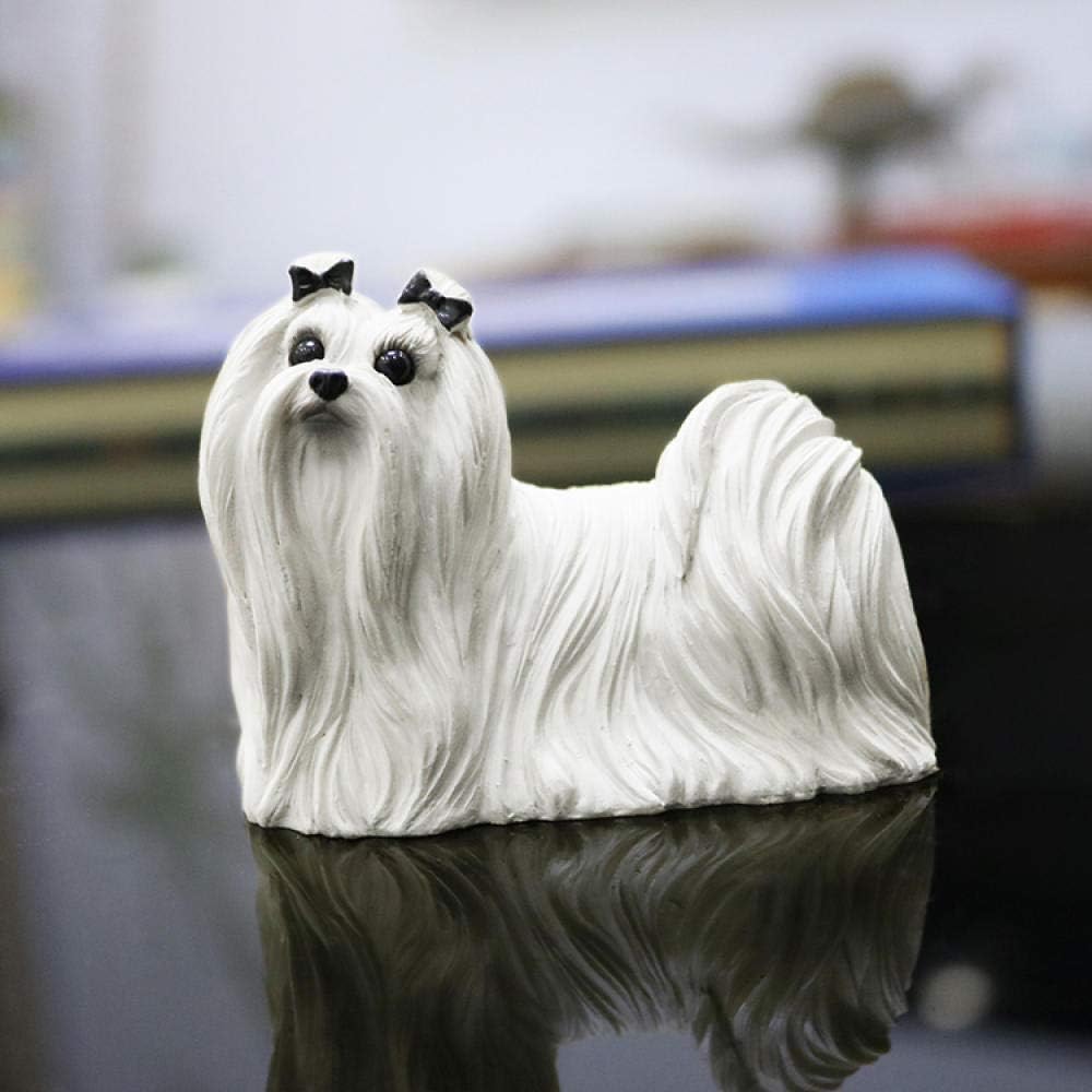 Statue Orment Skulptur Statue Malteser Hund Modell Auto Dekoration Harz Handwerk Kollektion, B, B