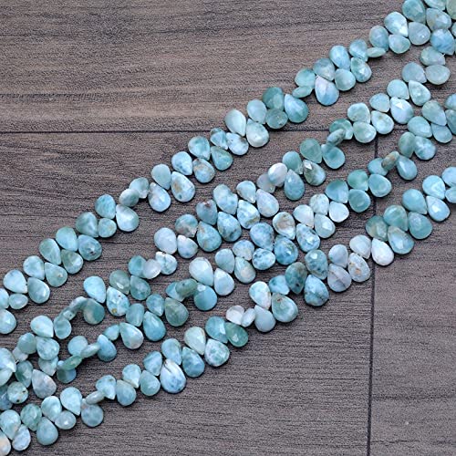 Larimar perles poire facettées pour sublimer vos bijoux d'été faits main