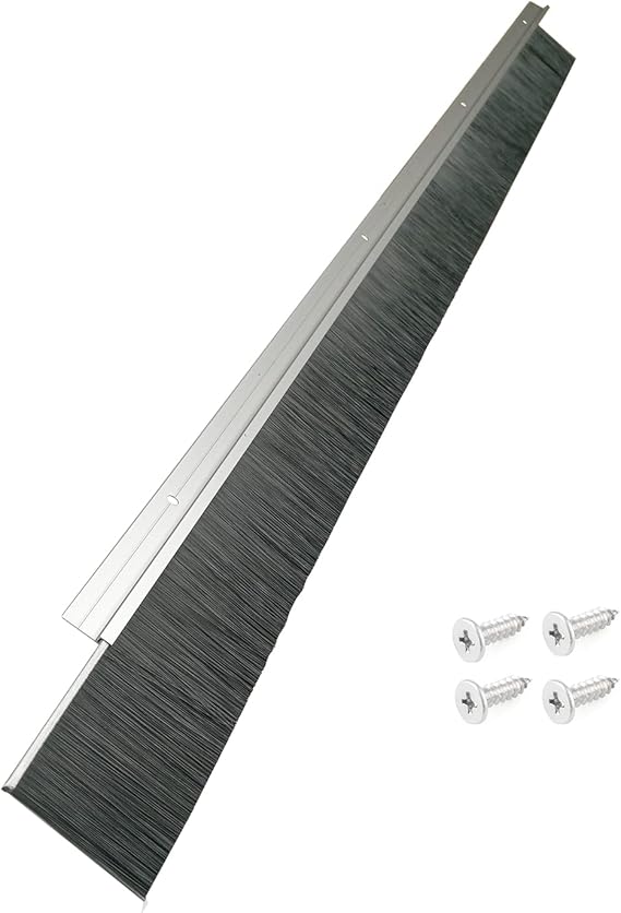 Retsun 1 Set 2.5 Inches Net Width Door Brush Sweeps Seal Garage Roll Up Door Brush Durable Easy
