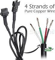 Vista 5 de SHINIGHT 4 cables de extensión de 47 pulgadas para uso con 5050 LED SMD RGB neón kits de acento para LED motocicleta, ATV, luz de coche, tira