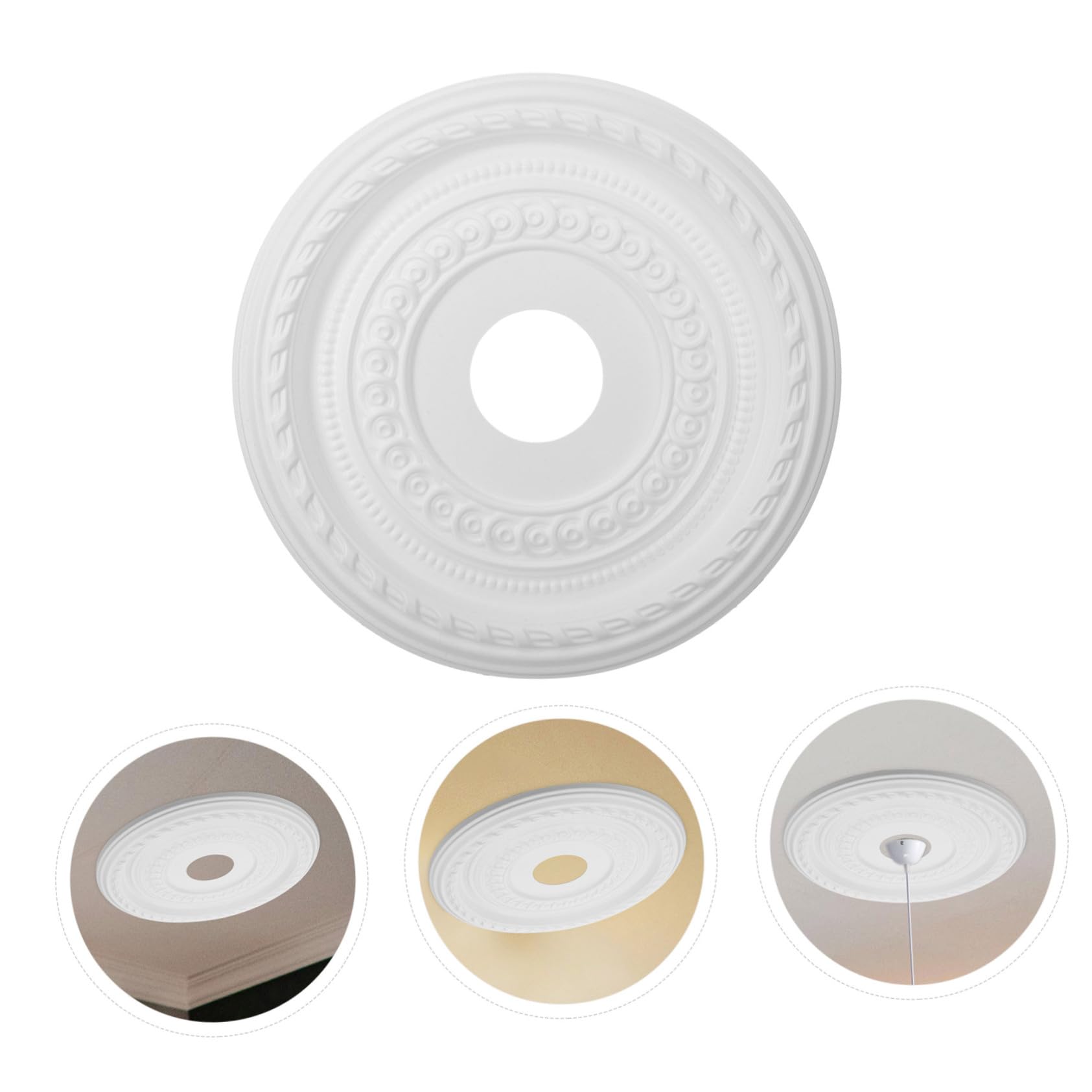 Medaglione Decorativo Soffitto Pu Bianco per Luce, 1 Pezzo