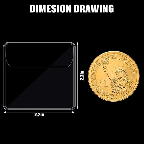 Miniatura 9 de 150 fundas para monedas de un solo bolsillo para coleccionistas, fundas individuales de plástico transparente, soporte para monedas, protector de