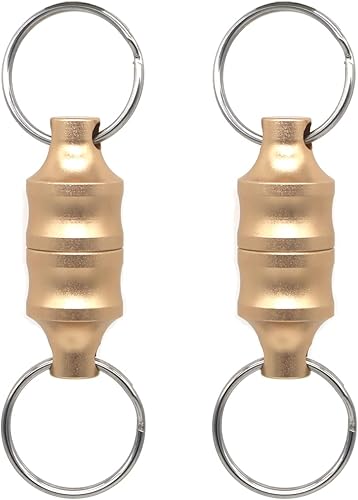 Miniatura 2 de Soporte magnético de liberación de red de aleación de aluminio, llavero de red de pesca con mosca, retractor de red de pesca, clip magnético, Oro