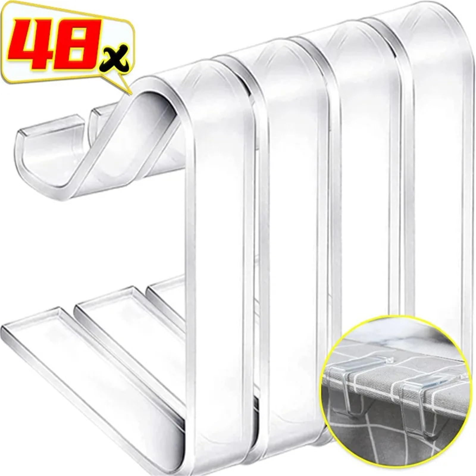 Tischdeckenklammern Tischdeckenklammern aus Kunststoff for Tische, Picknicks, Klammern, Abdeckung, Fixierung, Halterung, Restaurant, Hochzeit, Partyzubehör(ColorB-48pcs)