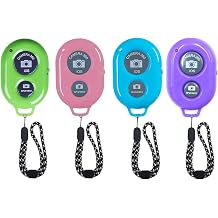 Wireless Camera Shutter Remote Control for Smart Phones- Compatible with iOS/Android Pink+Green+Blue+Purple