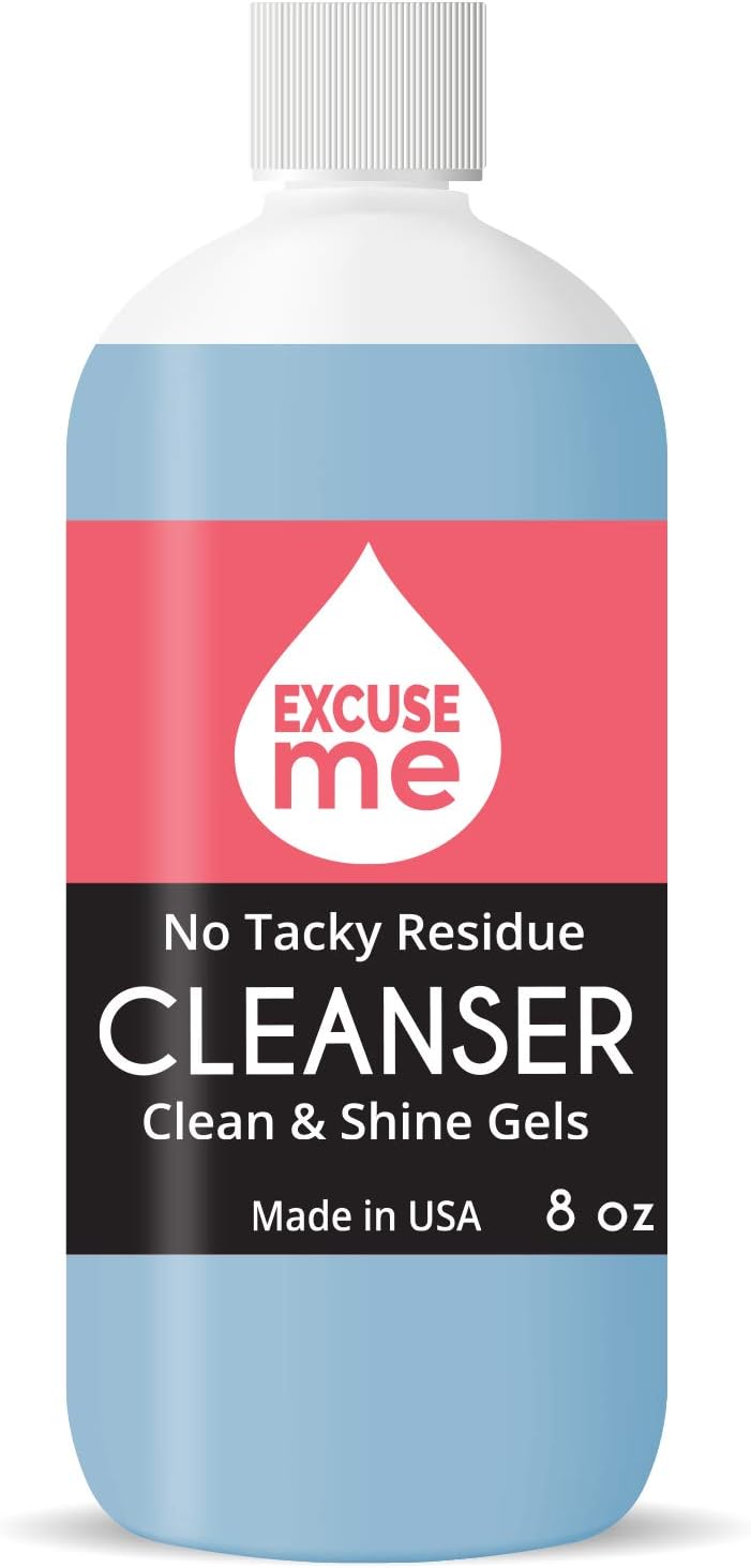 Premiun Uv & Led Gel Cleanser for Nails Clean & Shine Gels Soak Off No Tacky Residue (8 Ounce)