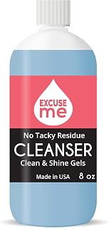 Excuse Me Premiun Uv & Led Gel Cleanser for Nails Clean & Shine Gels Soak Off No Tacky Residue (8 Ounce)