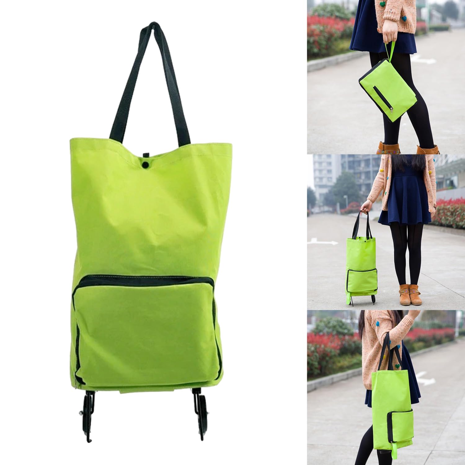 Carrello Portaspesa Pieghevole Carrello Della Spesa Pieghevole Porta Fino A 35kg Manico G 806198 - Foto 9